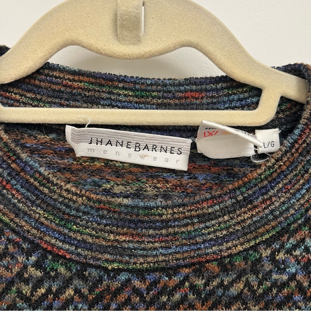 Jhane Barnes Multicolor Crewneck Sweater Sz L - Picture 3 of 8